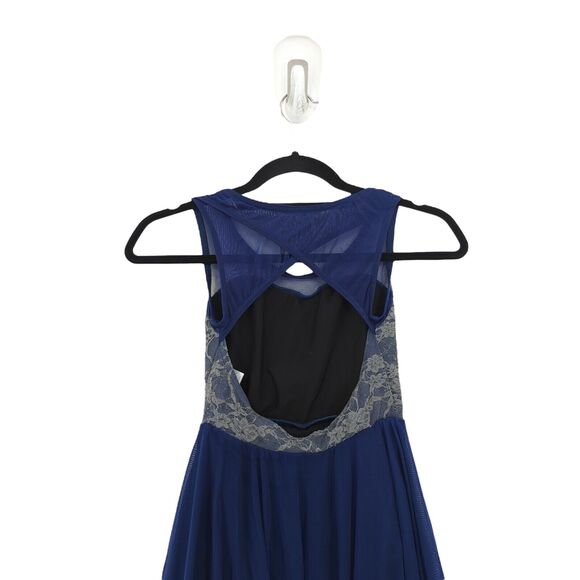 Weissman Youth MC Taking Chances Leotard Dance Costume Navy Blue Lace High Low - Picture 7 of 7